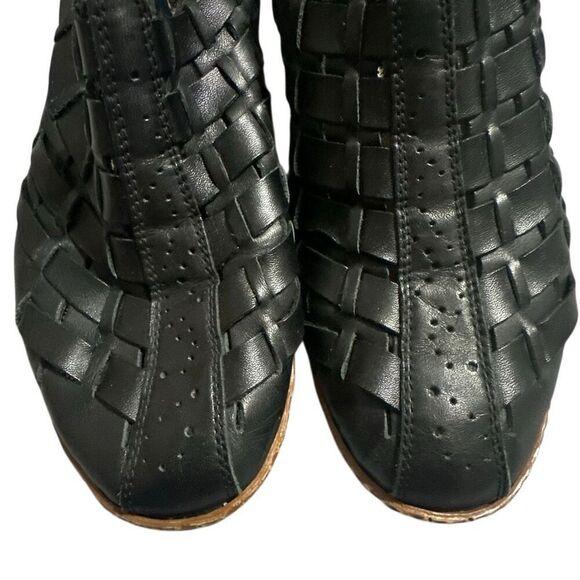 Rieker black leather woven slingback Leath 40 9 - Picture 6 of 6